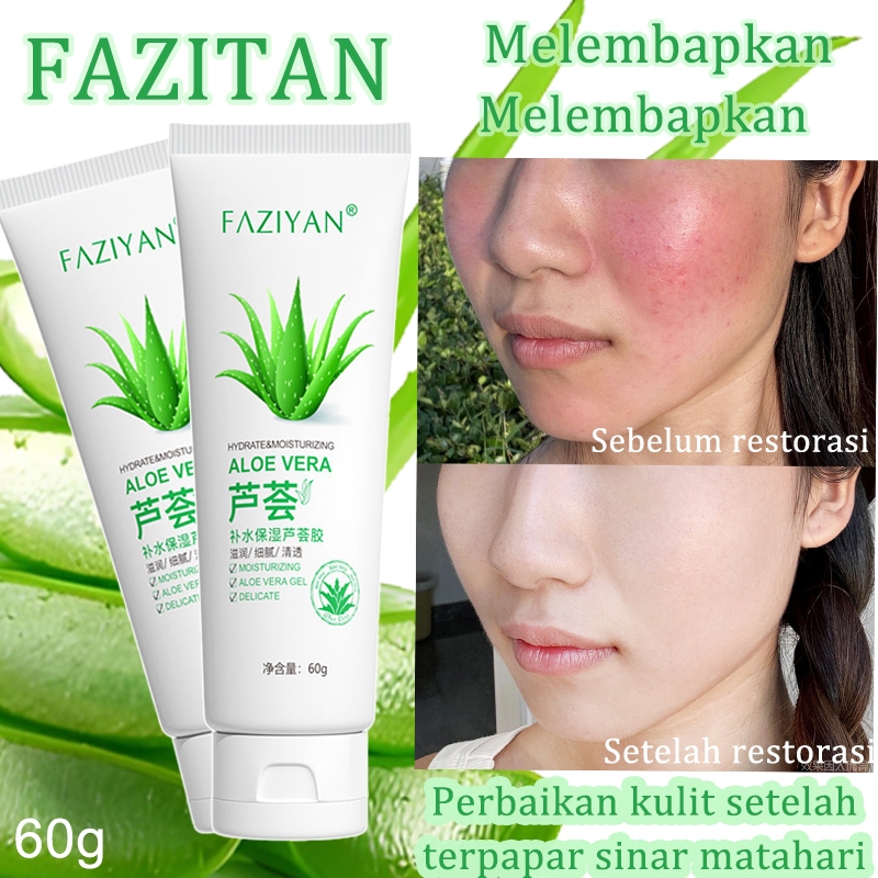 Gel lidah buaya Mencerahkan dan melembabkan kulit Penghilang bekas jerawa Lidah Buaya Aloe Vera Gel 