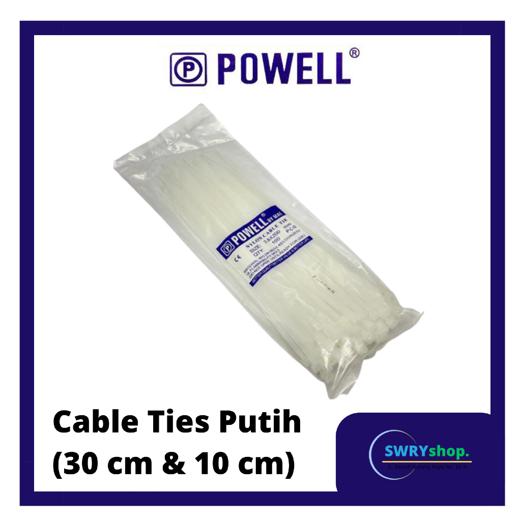 

Cable Ties Warna Putih Merk POWELL (10 cm & 30 cm)