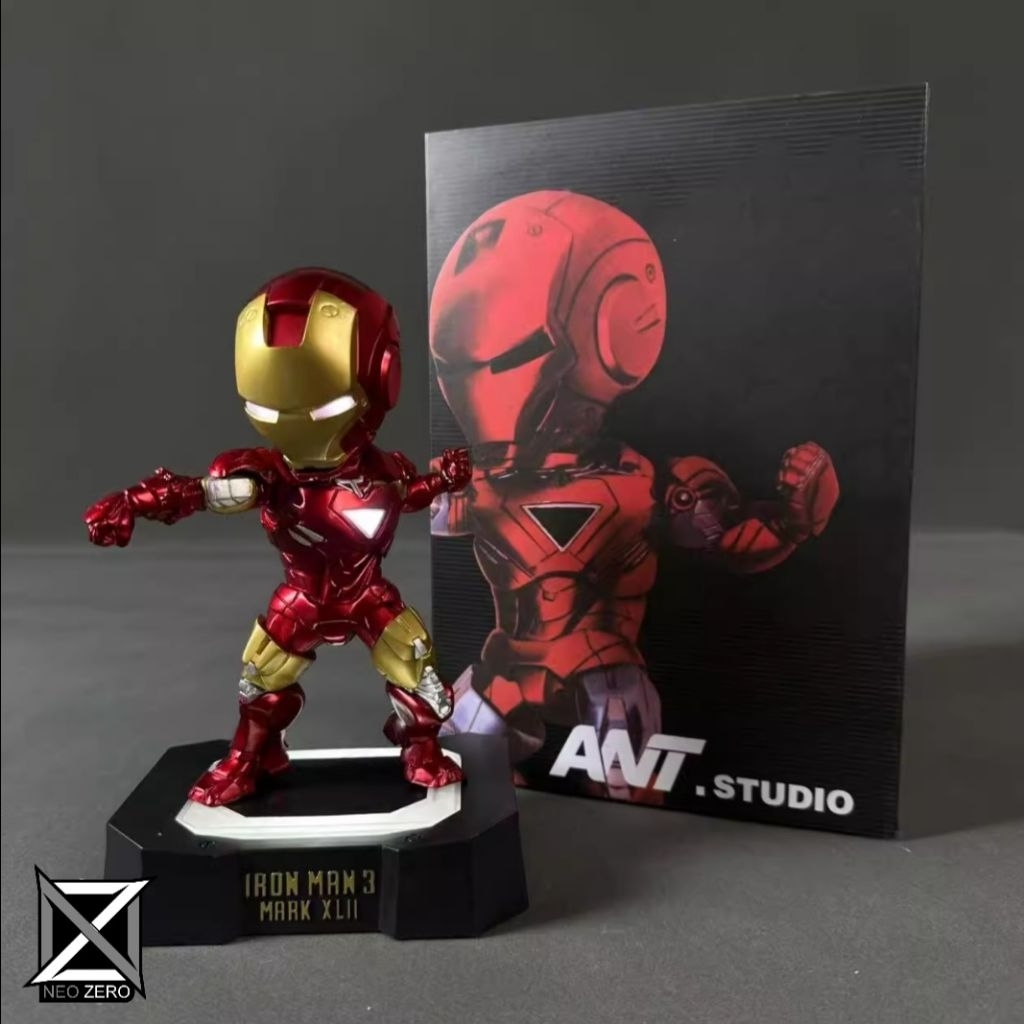 Action Figure Iron Man Chibi ANT Studio 17cm with LED