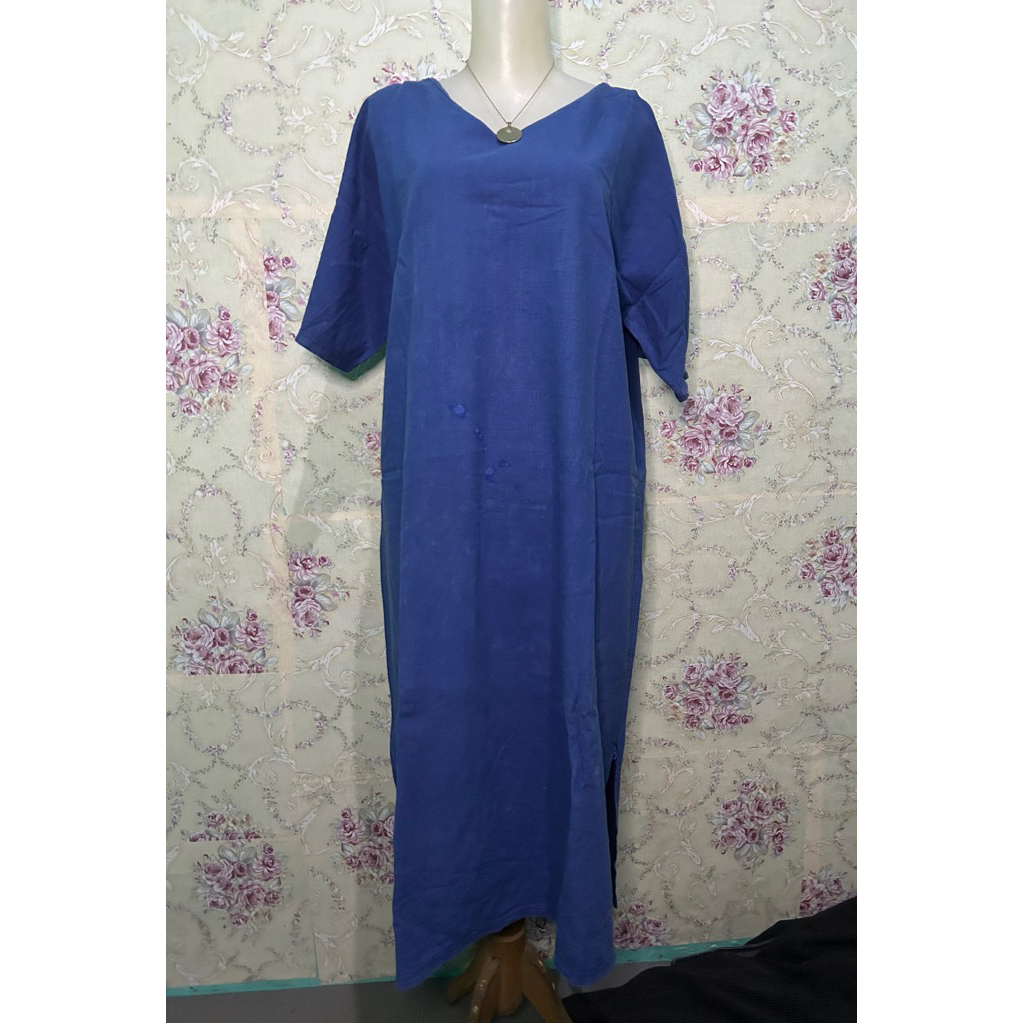 dress korea biru