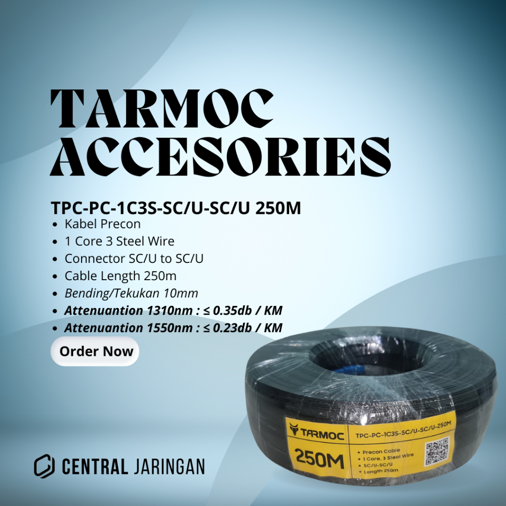 Kabel FO Preconnectorized 250 Meter/Precon Fiber Optic 250M Dropcore