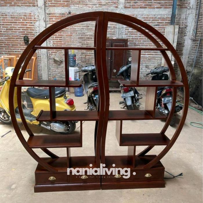 rak buku minimalis kayu jati jepara