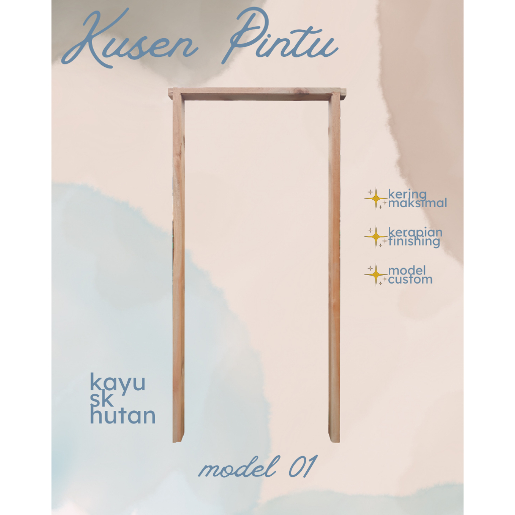 KUSEN PINTU / KUSEN KAYU / KUSEN PINTU RUMAH KAMAR / MODEL 01 Desain Mewah & Kokoh