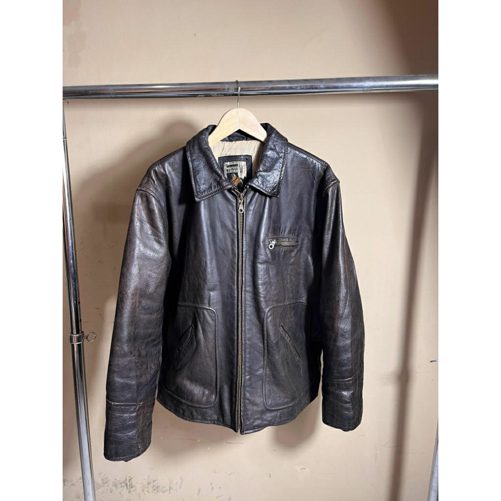 vintage riders jacket dark brown