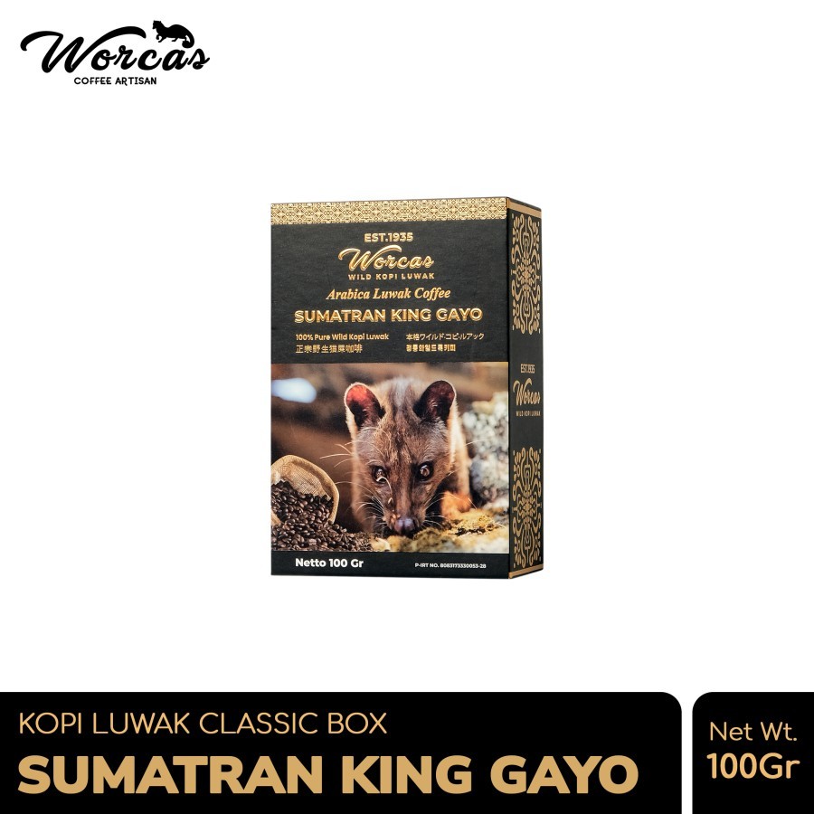 

WORCAS Kopi Luwak Liar Sumatran King Gayo 100gr - Classic Box