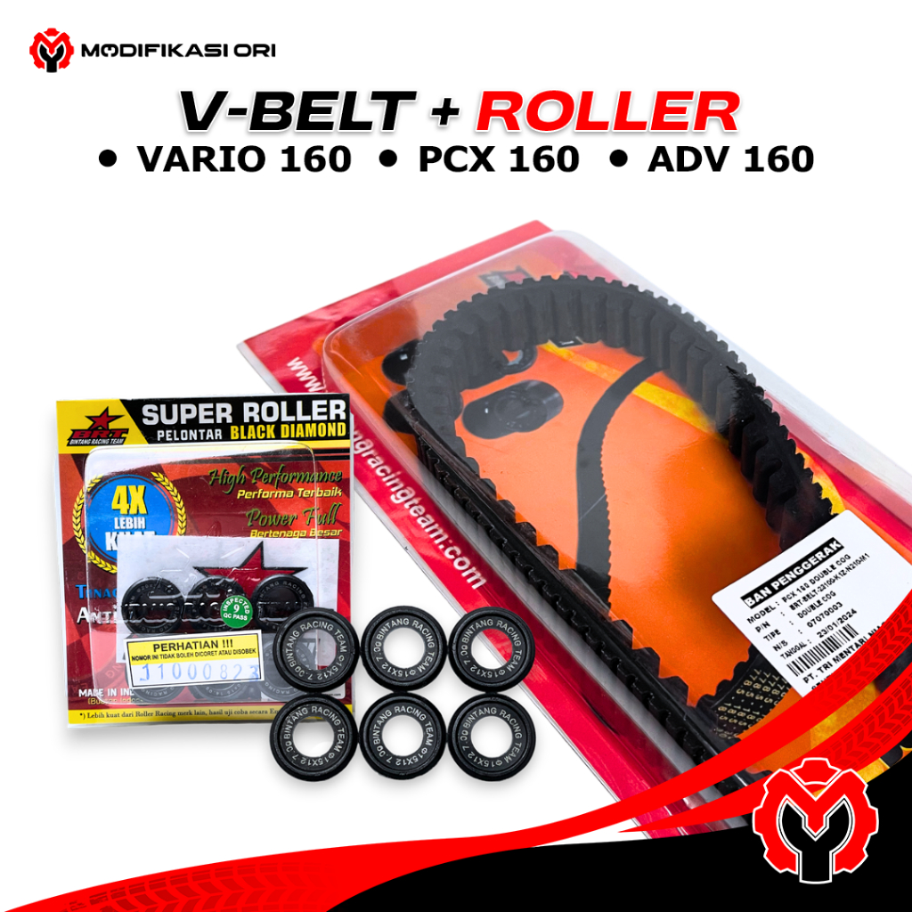 PAKET VBELT & SUPER ROLLER BRT PCX 160 VANBELT BRT VARIO 160 ADV 160 ROLLER BRT