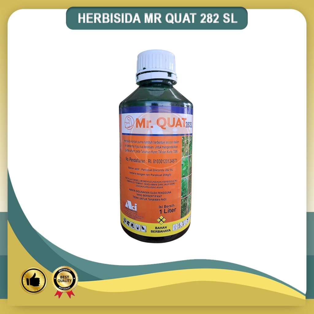 Herbisida Mr.Quat 282 SL – Racun Rumput Kontak Cepat, Efektif Membasmi Gulma |  Ukuran 250ML & 1L