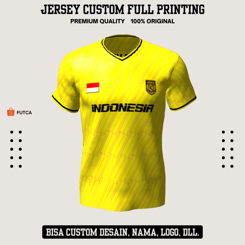 Kaos Jersey Futsal Timnas Kiper Kuning Motif Geometris 126 - Jersey Baju Olahraga Full Printing