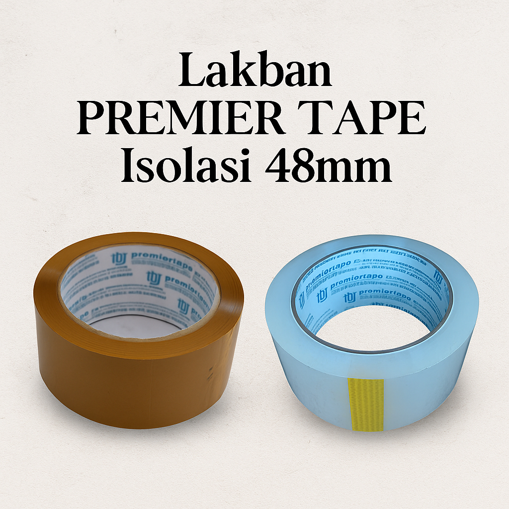 

Lakban PREMIER TAPE plakban Isolasi 48mm plakban Bening Coklat Murah