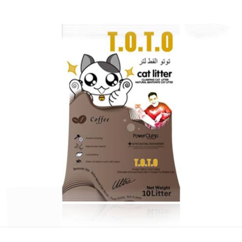 Pasir Toto 10 liter - pasir kucing Toto pasir kucing aroma vanilla dan Cofee