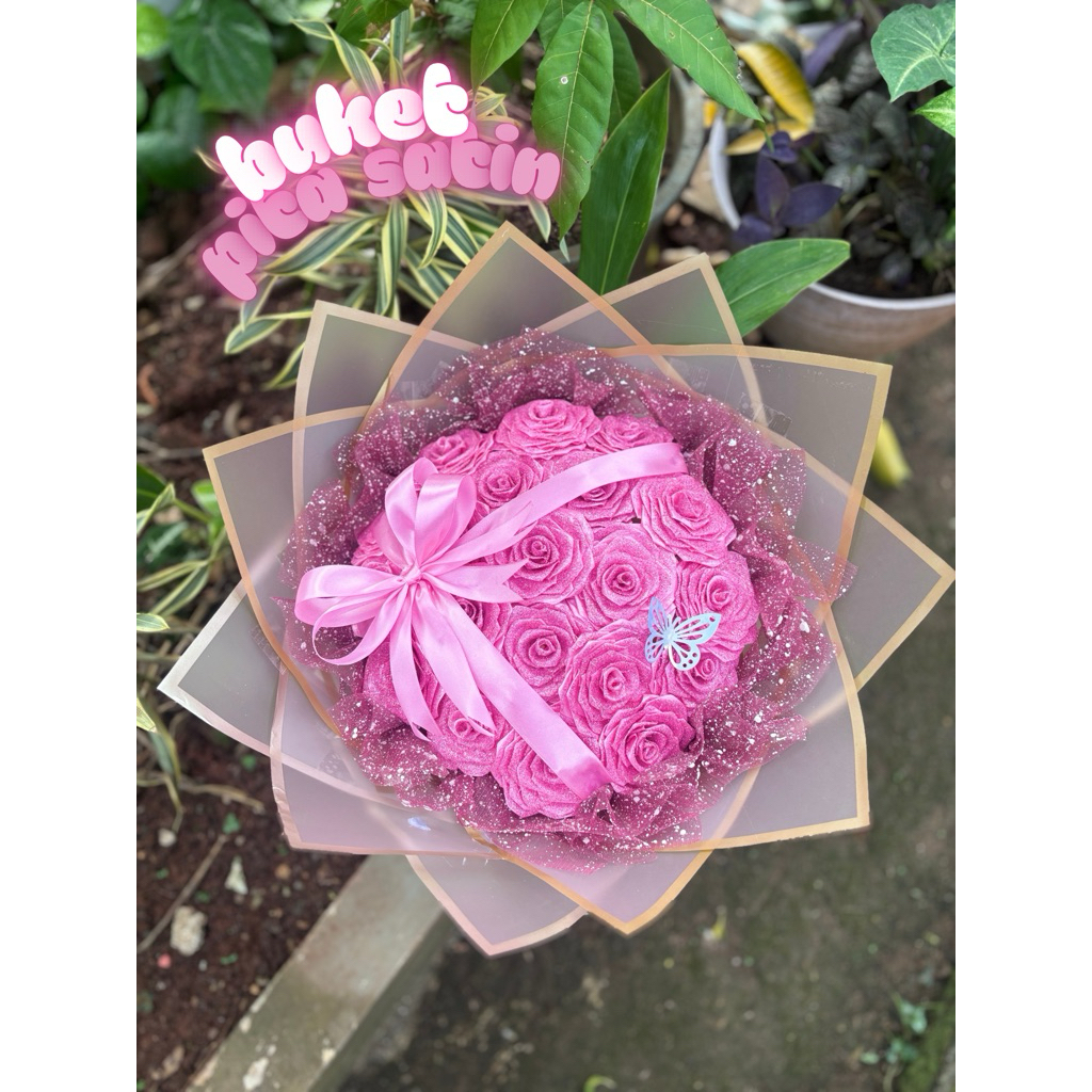 

BUNGA PITA SATIN 20 TANGKAI WARNA ROSE GOLD VERSI GLITER ( request warna lain tulis di catatan )