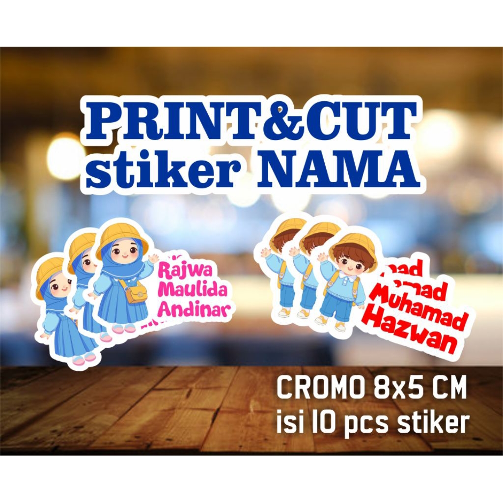 

PRINT & CUT STICKER - STIKER LABEL NAMA CUSTOM ISI 10PCS