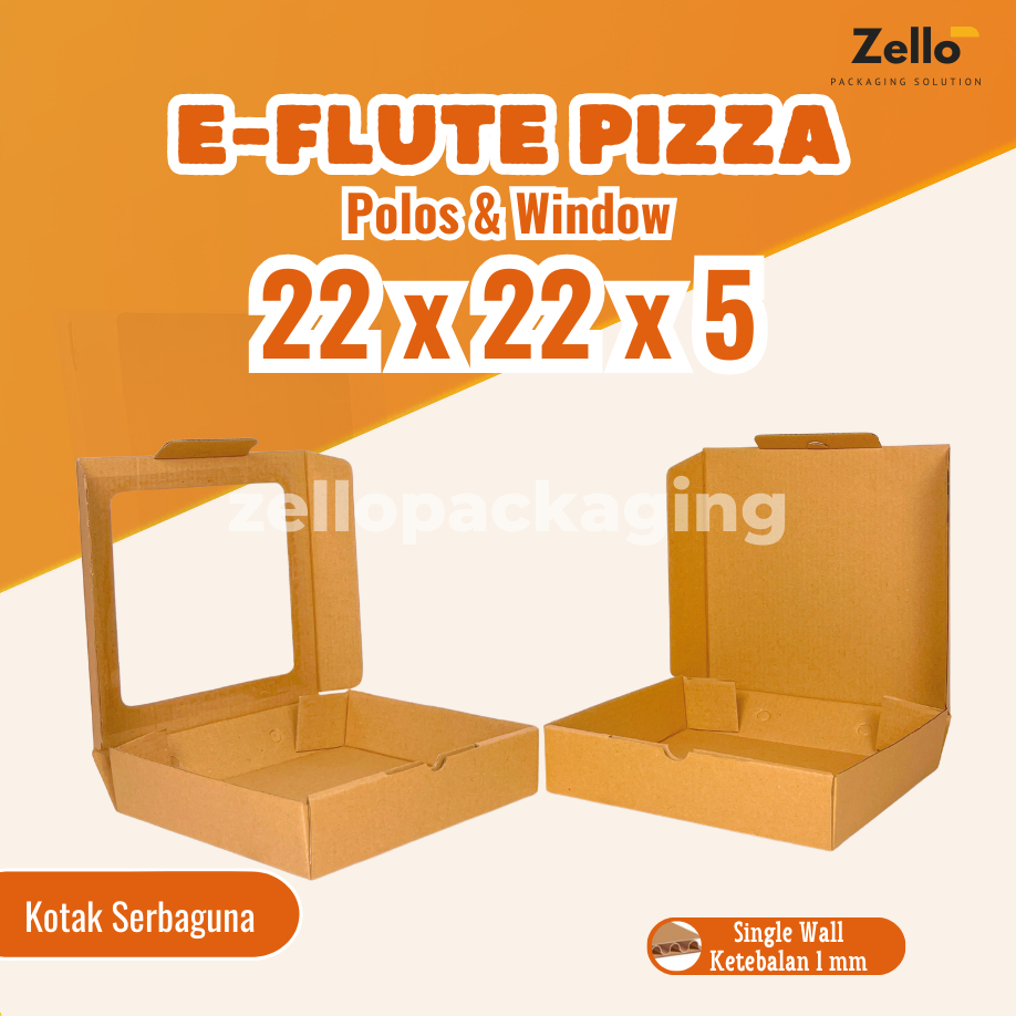 

E-Flute Kardus Pizza Cookies Kue Kotak Kado Hampers Souvenir Serbaguna 22x22x5 22x22x4.5 cm