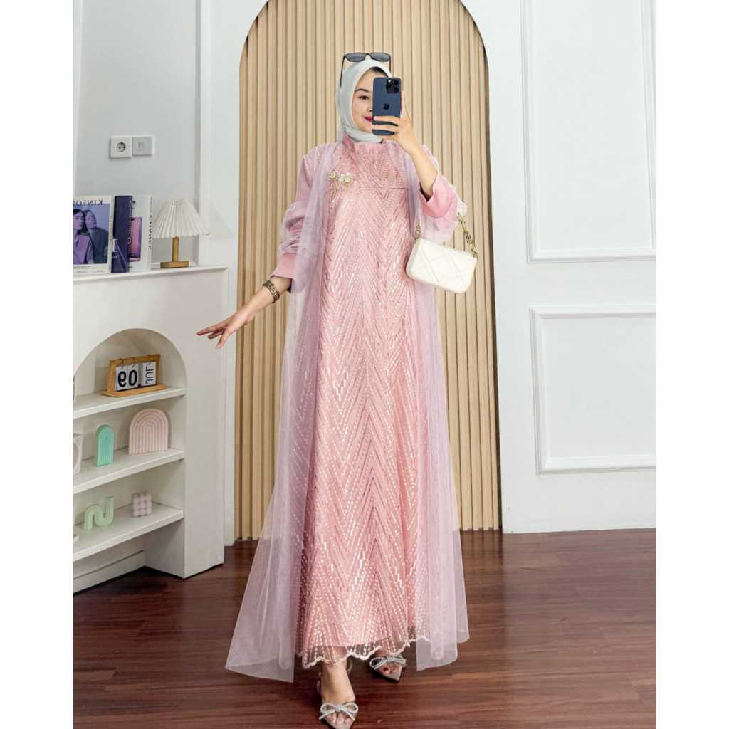 GAMIS MUTIA DRESS PESTA KONDANGAN MEWAH ELEGAN MODEL PREMIUM COCOK BUAT SERAGAMAN BAJU LEBARAN 2026