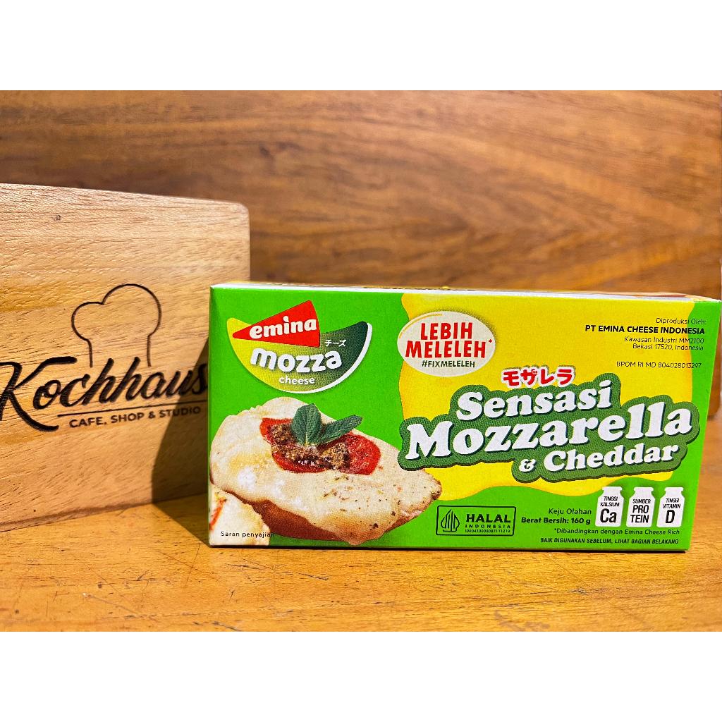

Emina Mozza Cheese Keju Mozzarella Cheddar Meleleh dan Gurih 160 gr
