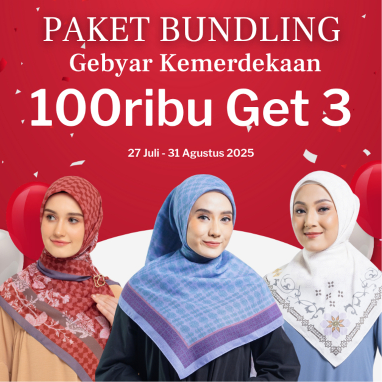 ELZATTA HIJAB SEGIEMPAT MOTIF BAHAN POLYCOTTON ELZATTA