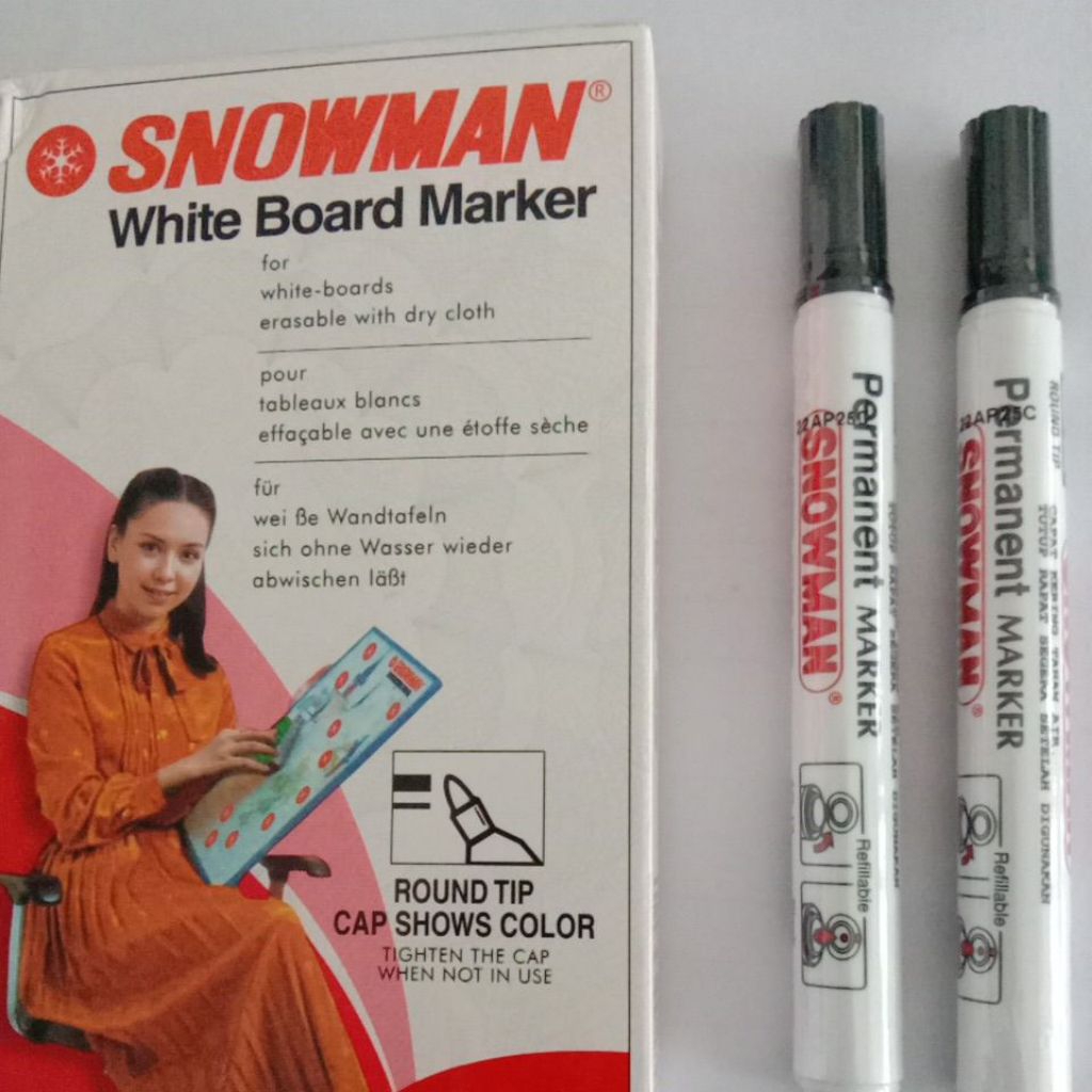 

spidol snowman hitam permanen
