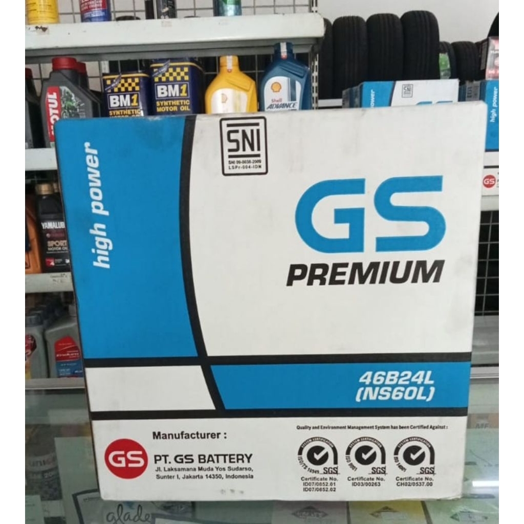 Aki accu mobil GS Premium NS60L Livina - Kosongan tanpa zuur