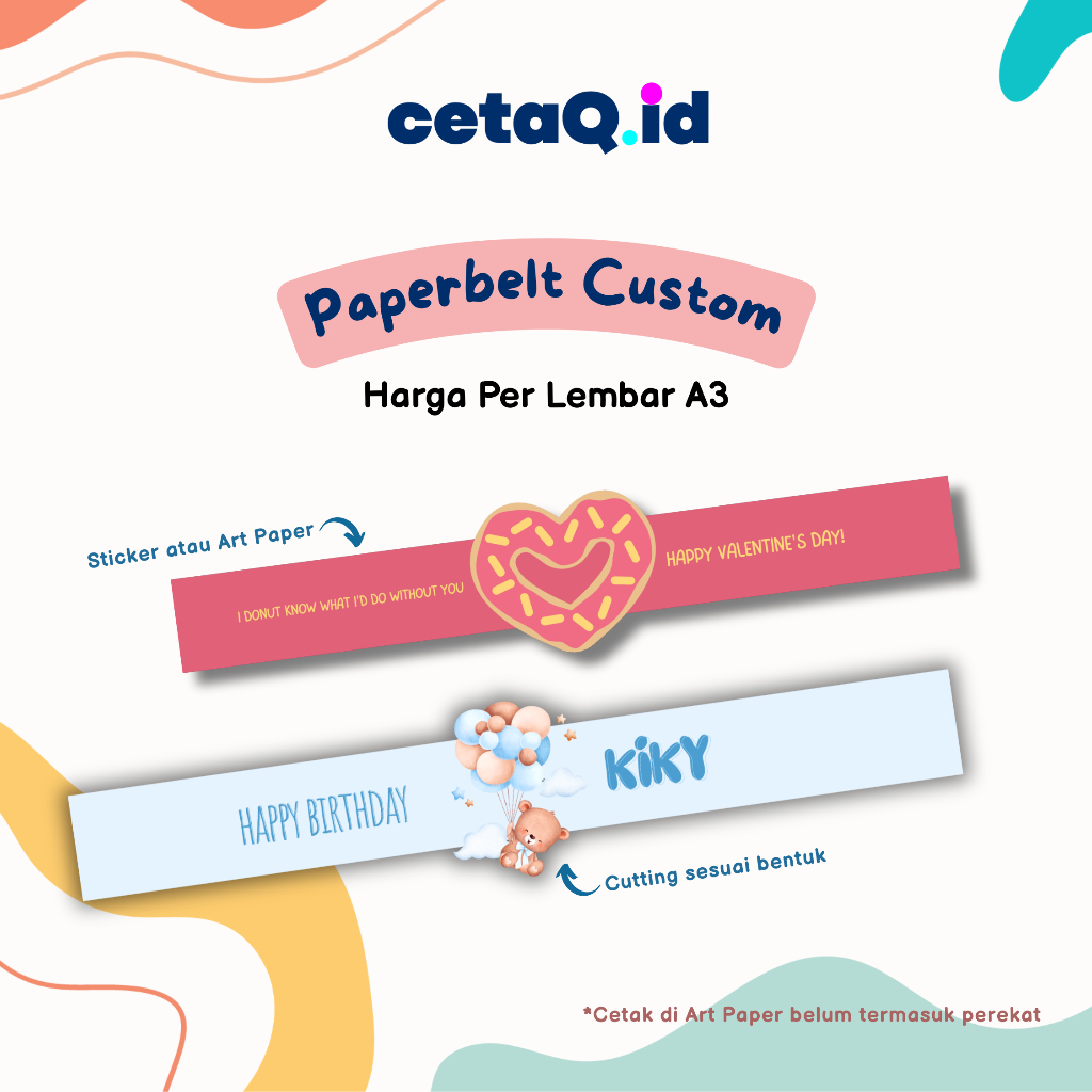

Cetaq.id Paper belt Custom A3, Paperbelt ulang tahun wedding souvenir gift hampers bento, Thank You