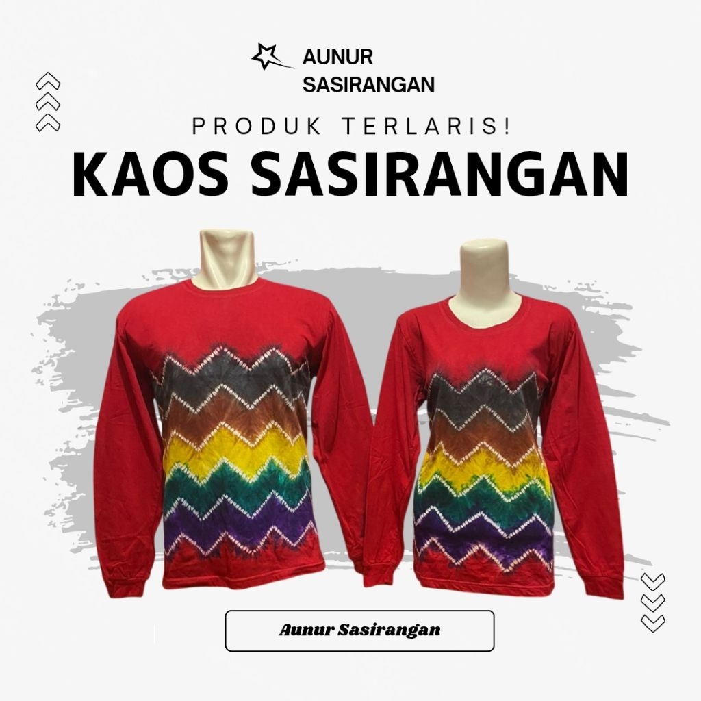 KAOS SASIRANGAN Lengan Panjang Bahan COTTON COMBED Pria & Wanita