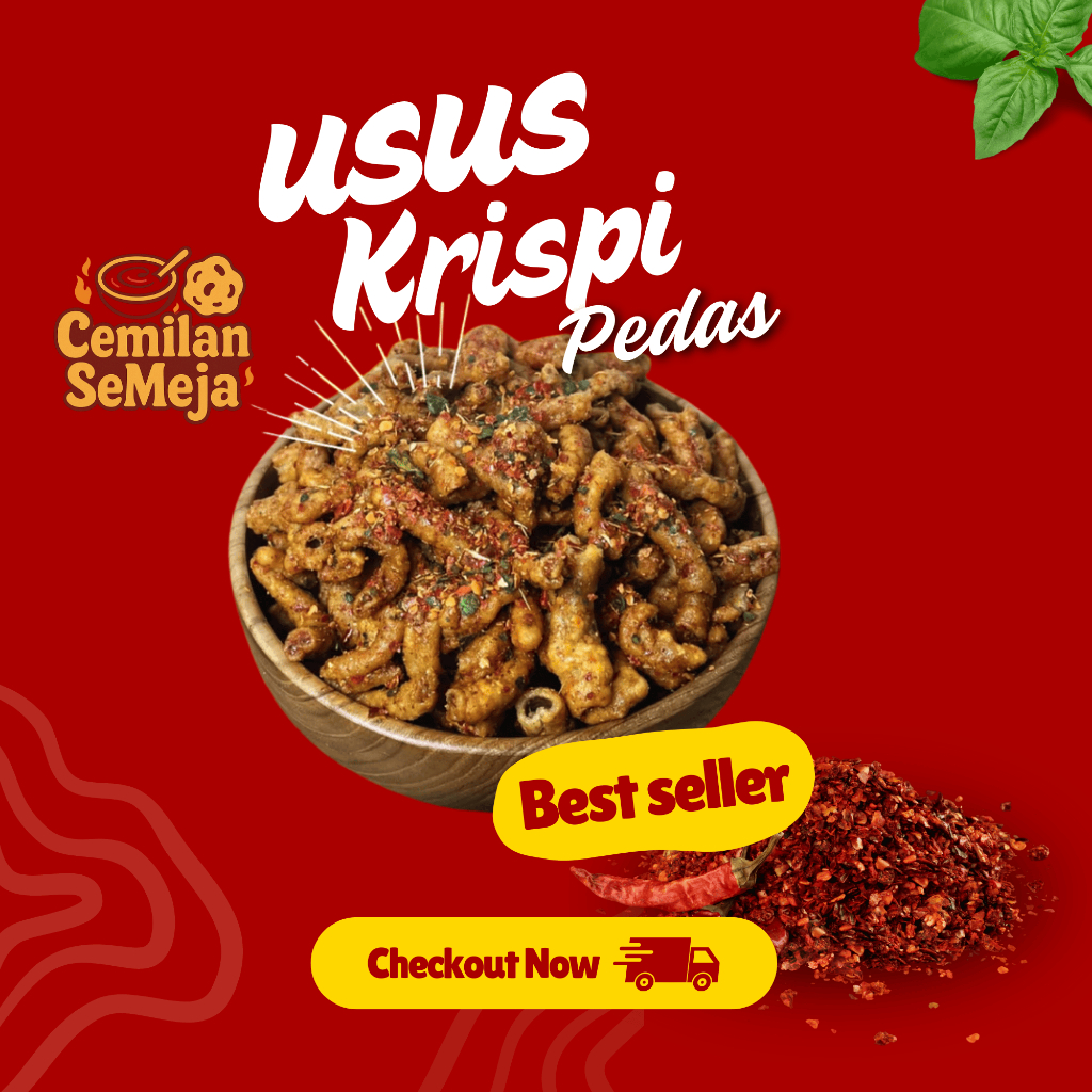 

Keripik Usus Ayam Crispy Pedas Daun Jeruk 1/2kg