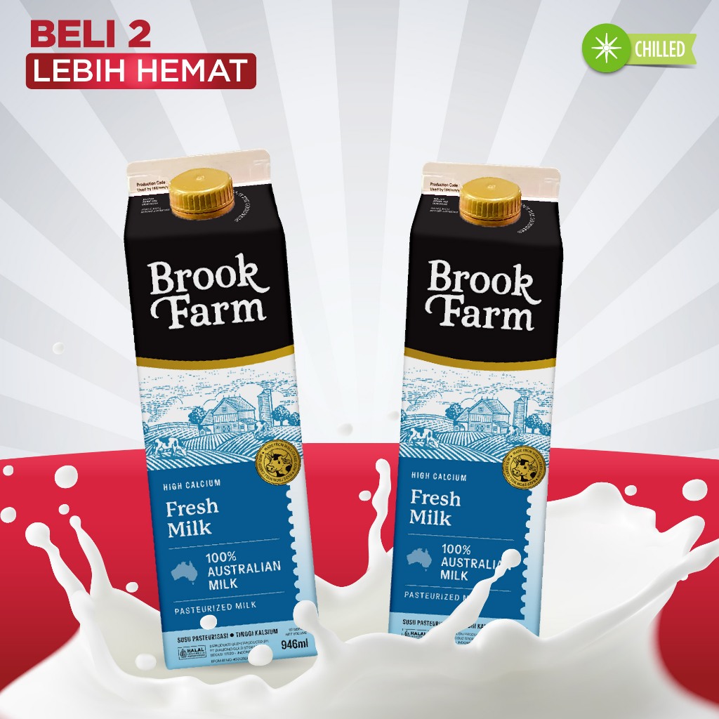 

BELI 2 PCS BROOKFARM FRESH MILK PLAIN 946 ML LEBIH HEMAT