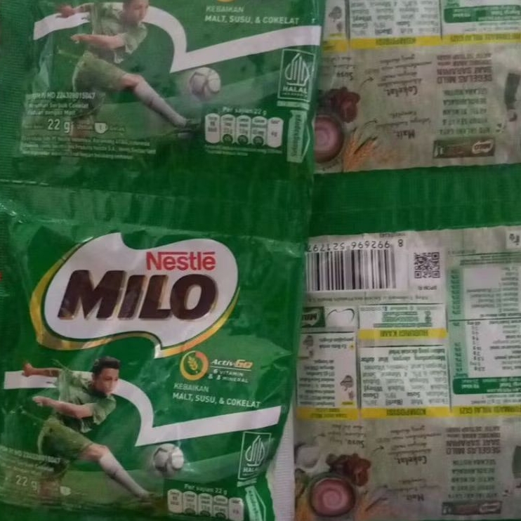 

Milo 1 Renceng isi 10 sachet berat 22 gram