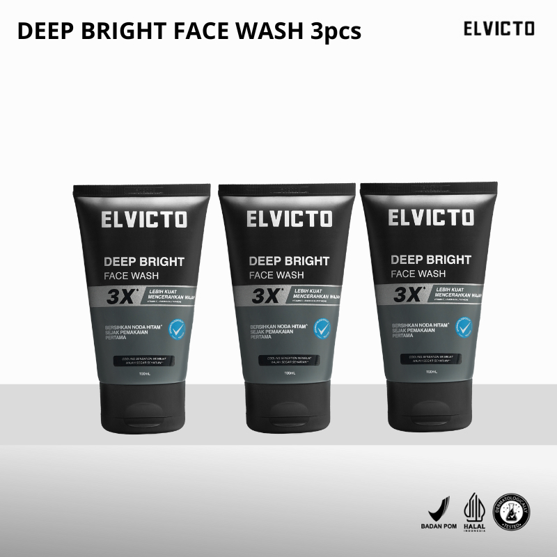 [NON SLS] ELVICTO Triple Pack Deep Bright Face Wash | Deep Bright Face Wash 3pcs