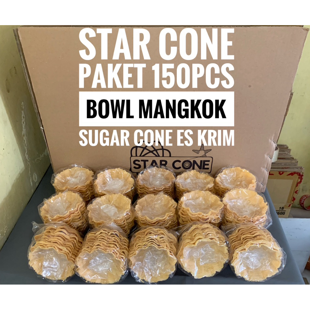 Star cone paket 150pcs BOWL WAFFLE Sugar cone es krim manis