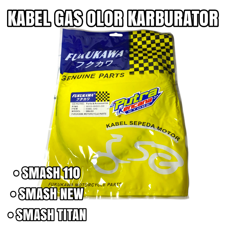 KABEL GAS OLOR KARBU - SMASH 110, SMASH NEW, SMASH TITAN