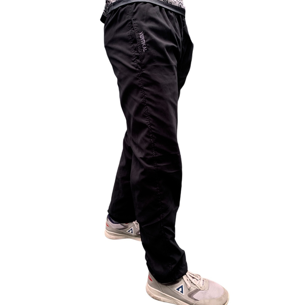 Mermount | Vertikal Hitam Polos Celana Panjang Olahraga Unisex | Celana Training Original Produk