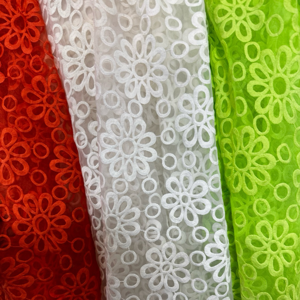 KAIN ORGANZA BORDIR BUNGA MATAHARI