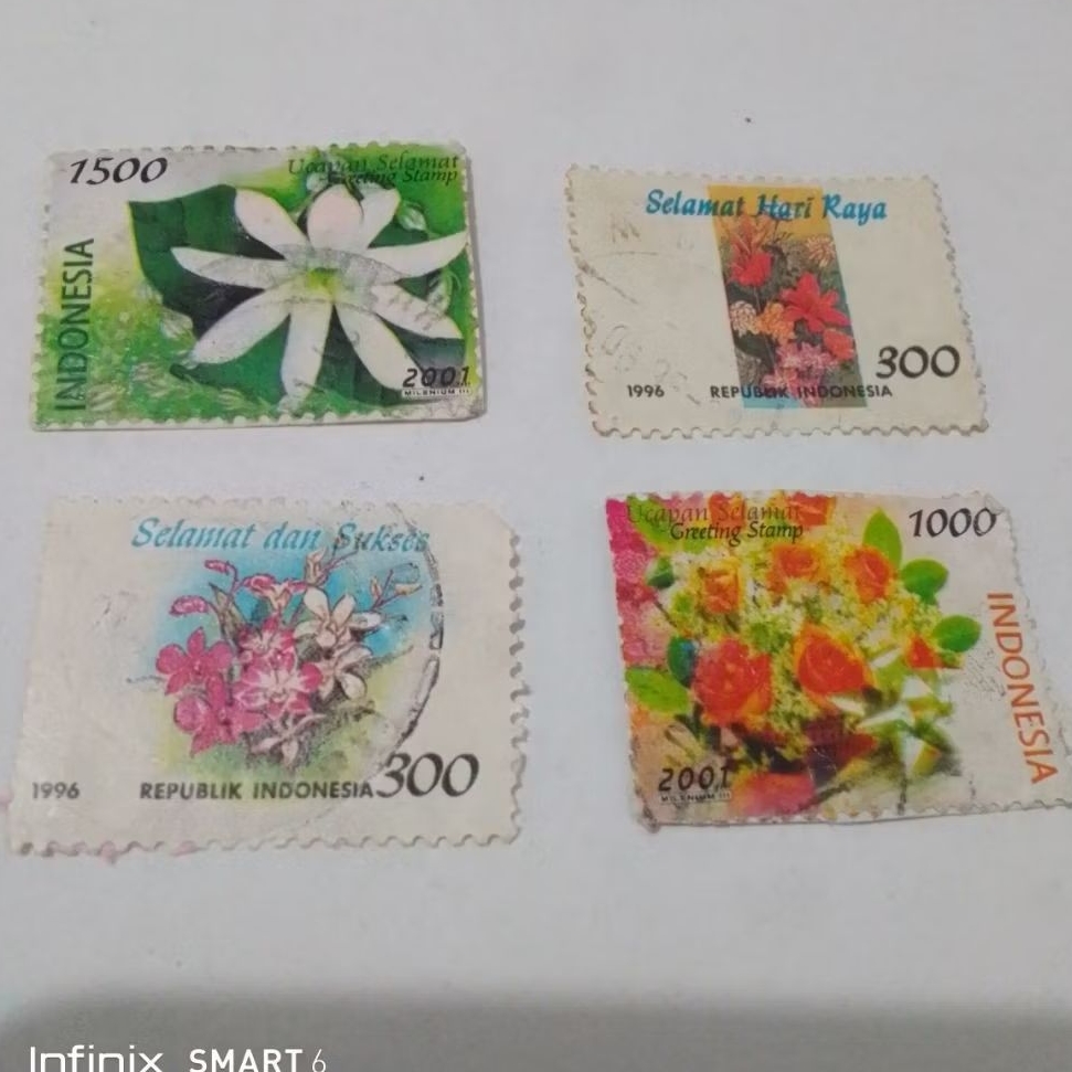 

koleksi perangko prangko seri bunga ucapan selamat sepaket