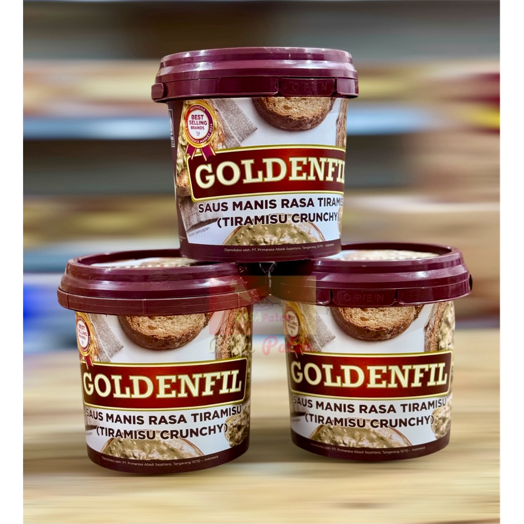 

GOLDENFIL TIRAMISU CRUNCHY 1 kg Premium Halal BPOM RI COD Pail Ember Satuan