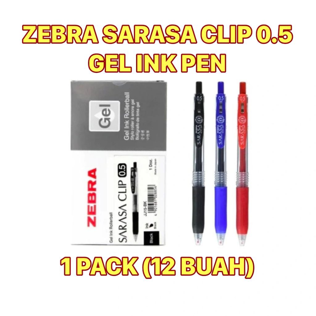 

Pulpen ZEBRA SARASA CLIP 0.5 1pack Warna Hitam, Biru, Merah