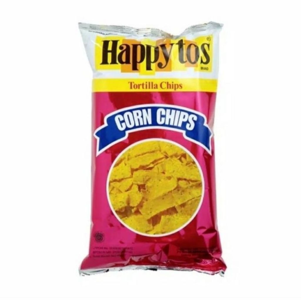 [ 1 Karton - 16 Pcs ] Happy Tos Snack Tortila Chips Merah 140 Gr