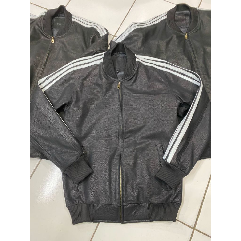 Jaket kulit domba Jaket kulit model adidas Jaket kulit Bomber Adidas Jaket kulit pria keren