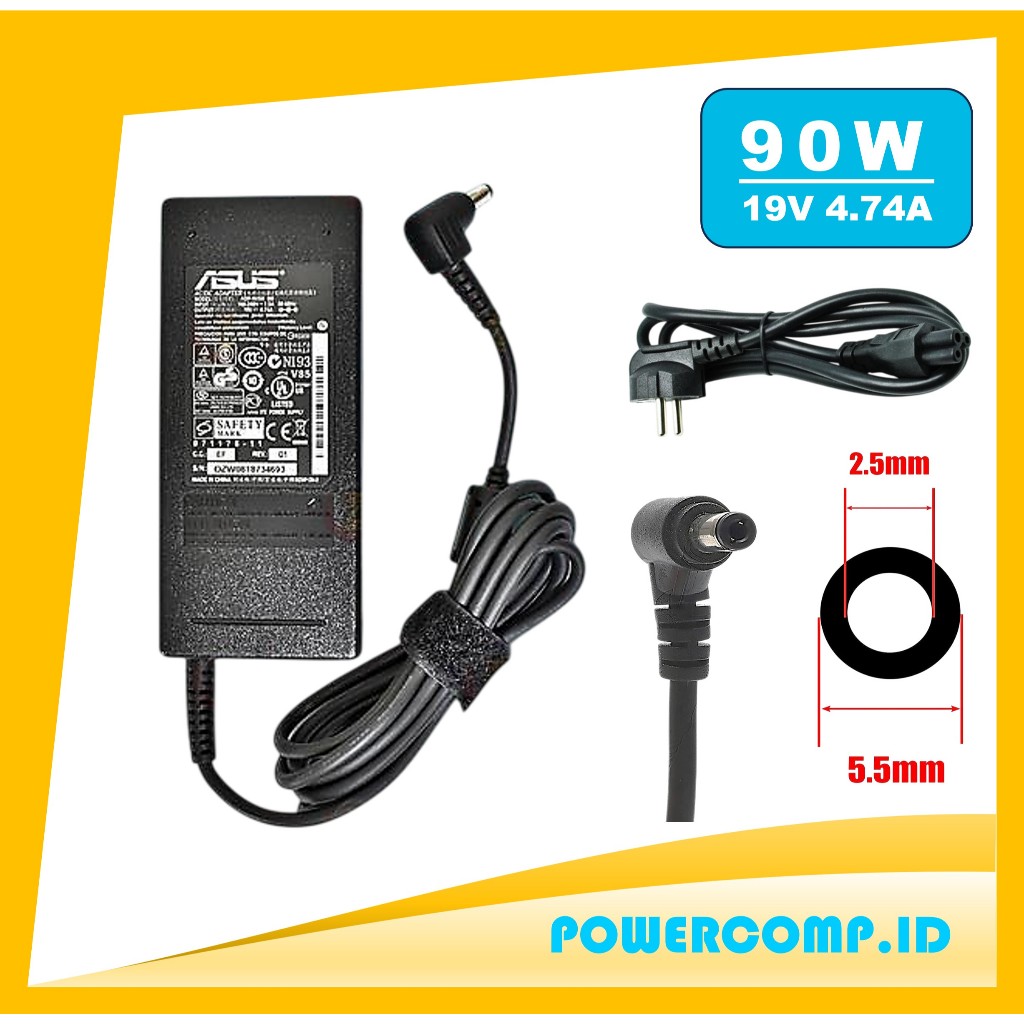 Adapter Charger Laptop Asus K53 K53E K53S K53SC K53SD K53SM K53SV K53TA K53TK K53U K53Z K54 K55 K550