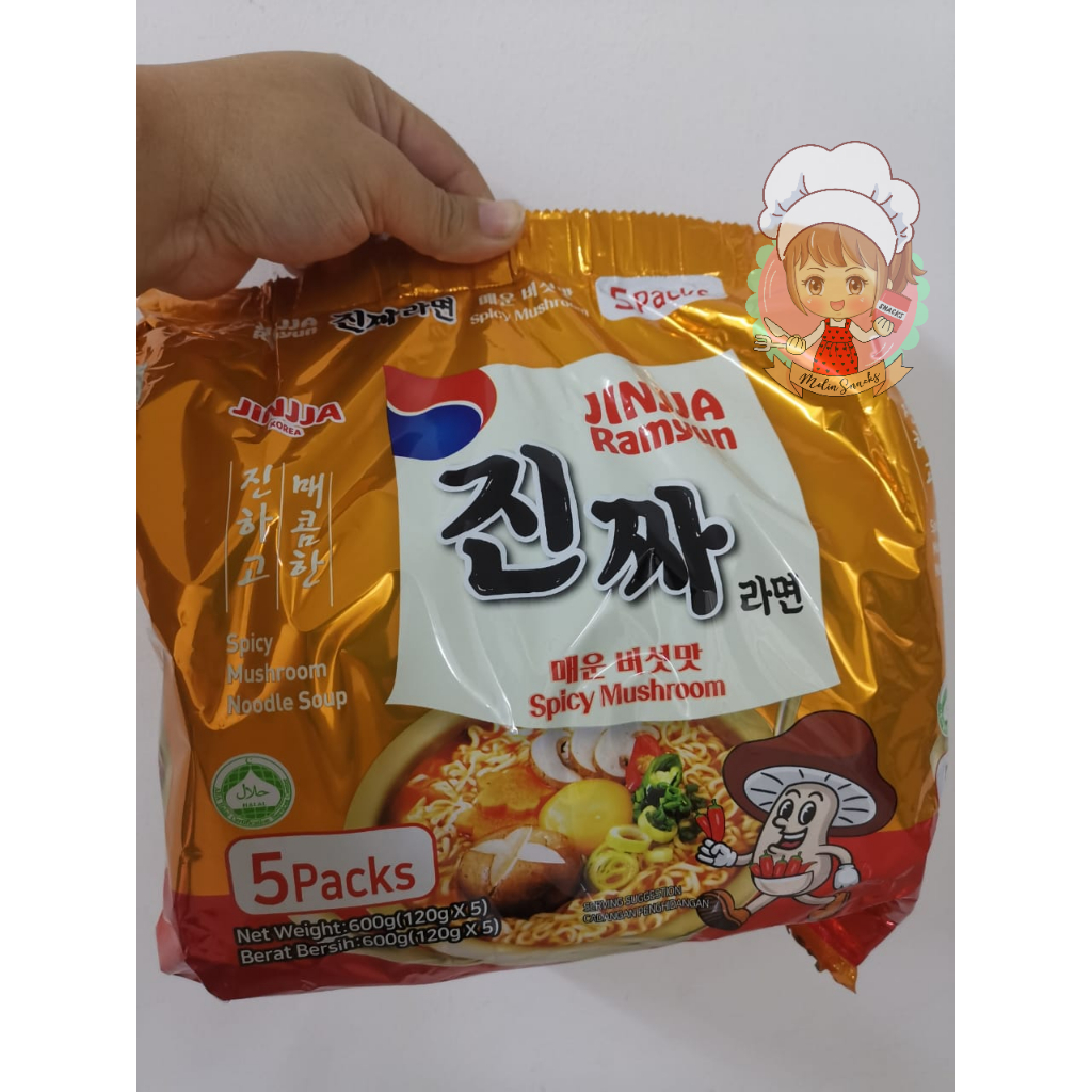 

Mie korea pedas jamur jinja ramyun spicy mushroom HALAL ( 120g x 5 pack)