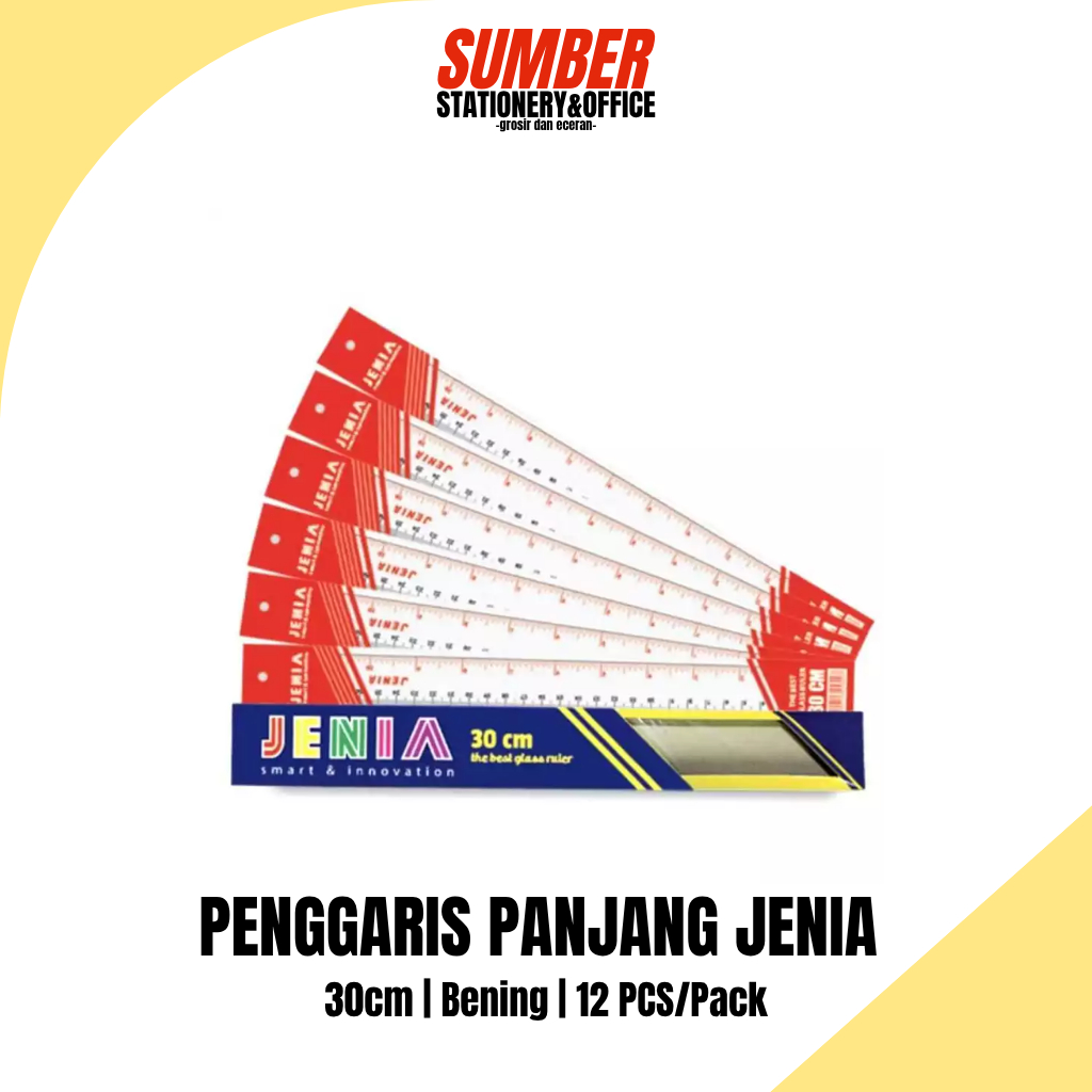 

Penggaris Tebal Jenia 30cm - Anti Slip & Akurat [1 Pack]