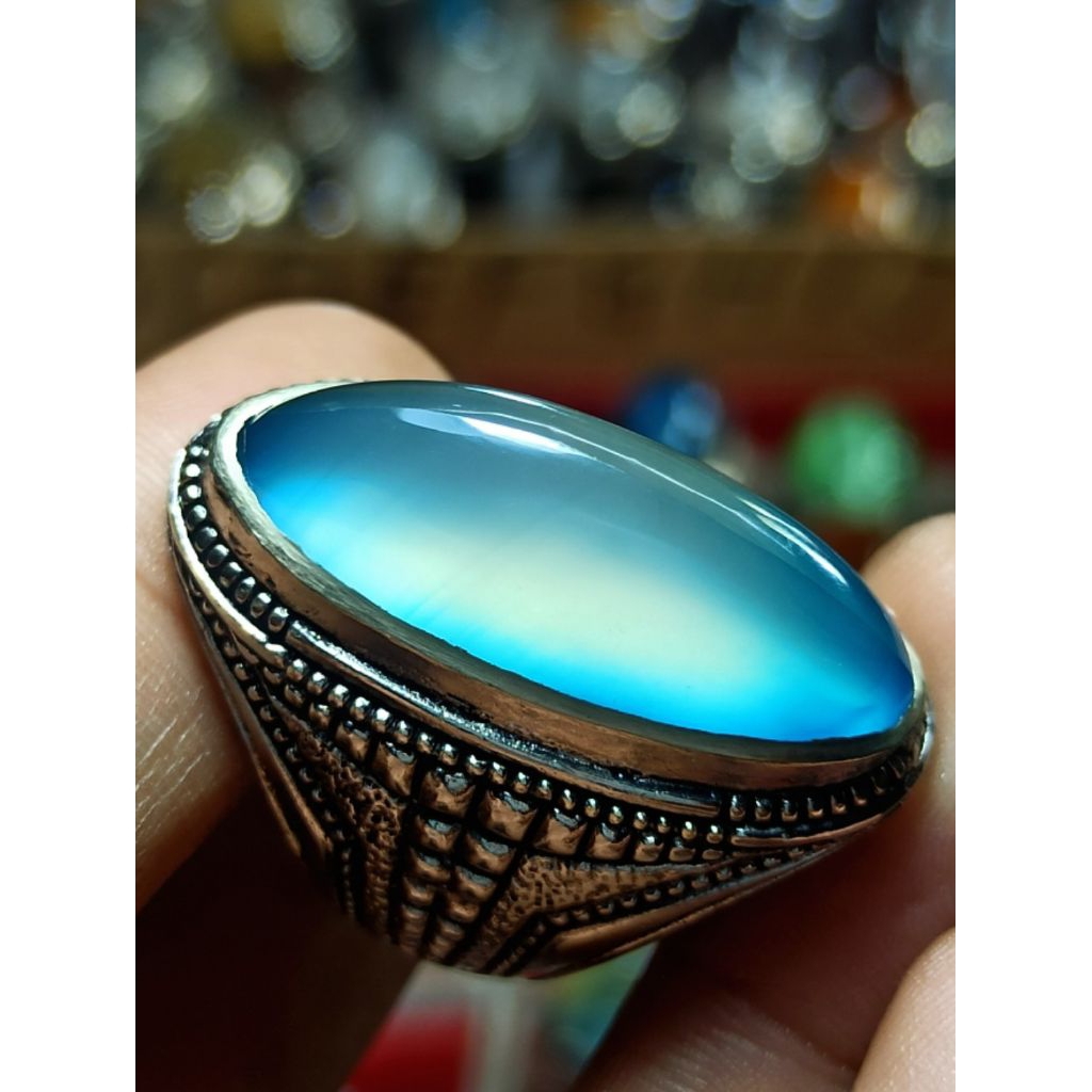 batu cincin anggur biru langit giwang