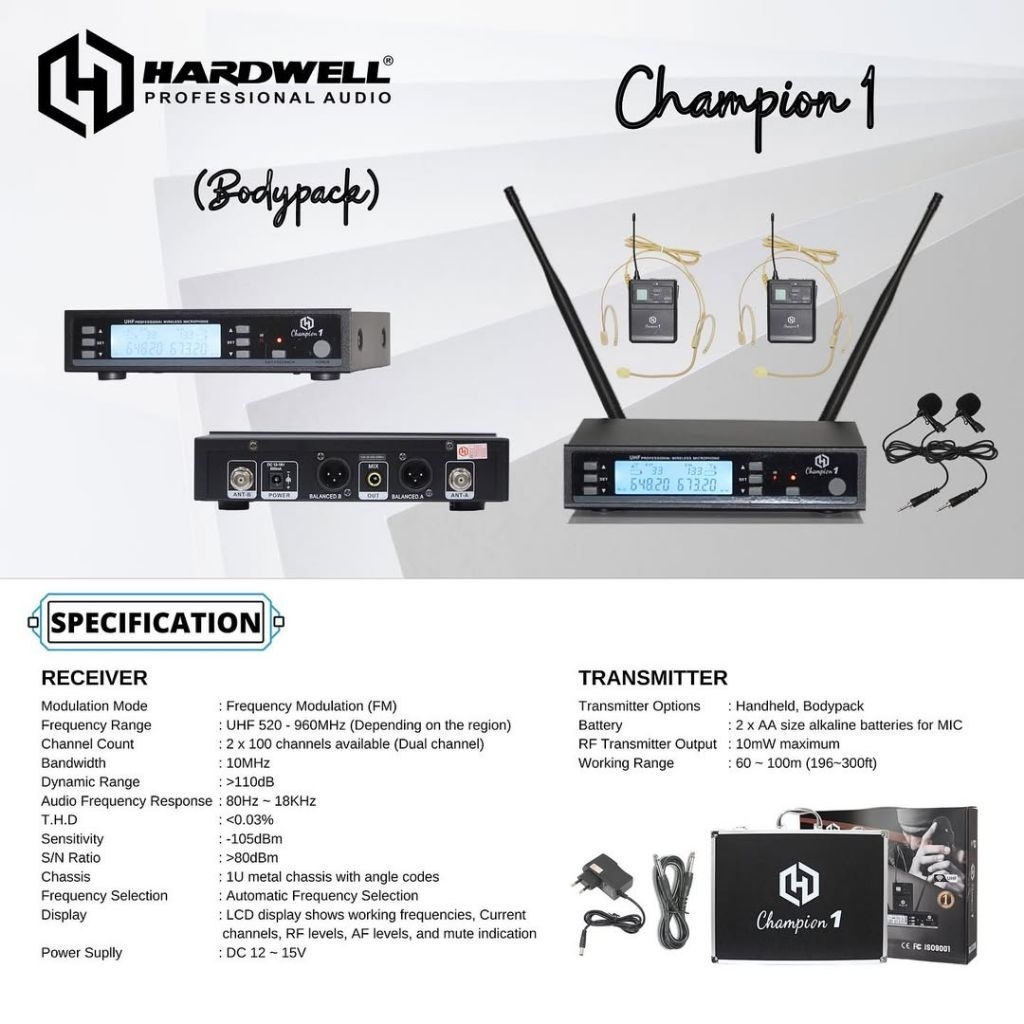Mic wireless HARDWELL CHAMPION CLIP ON