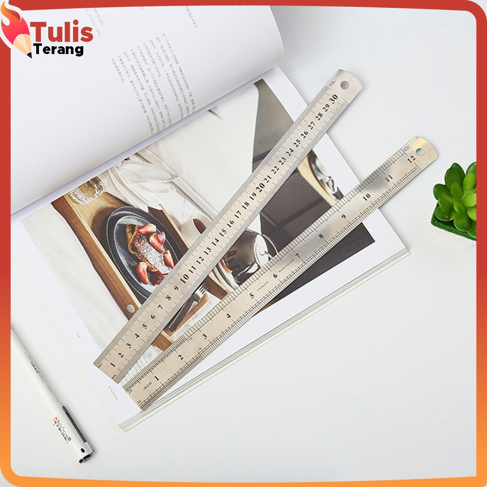 

EC Penggaris Besi 50CM Peralatan Sekolah / Ruler Penggaris Stainless Alat Ukur Serbaguna Tulis Terang A107
