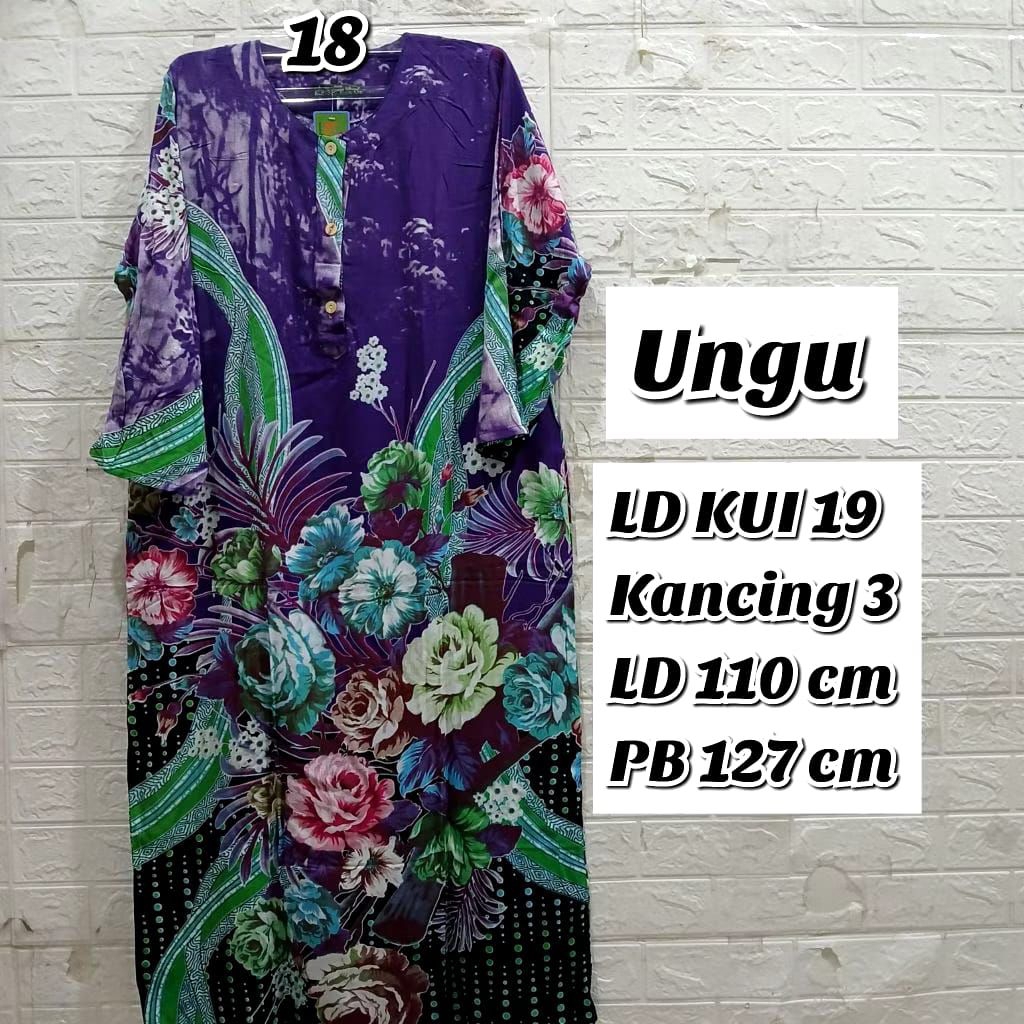 DASTER BUSUI PANJANG LONGDRESS MUSLIM LENGAN PANJANG KENCANA UNGU ASLI LABEL BIRU PREMIUM ORIGINAL L