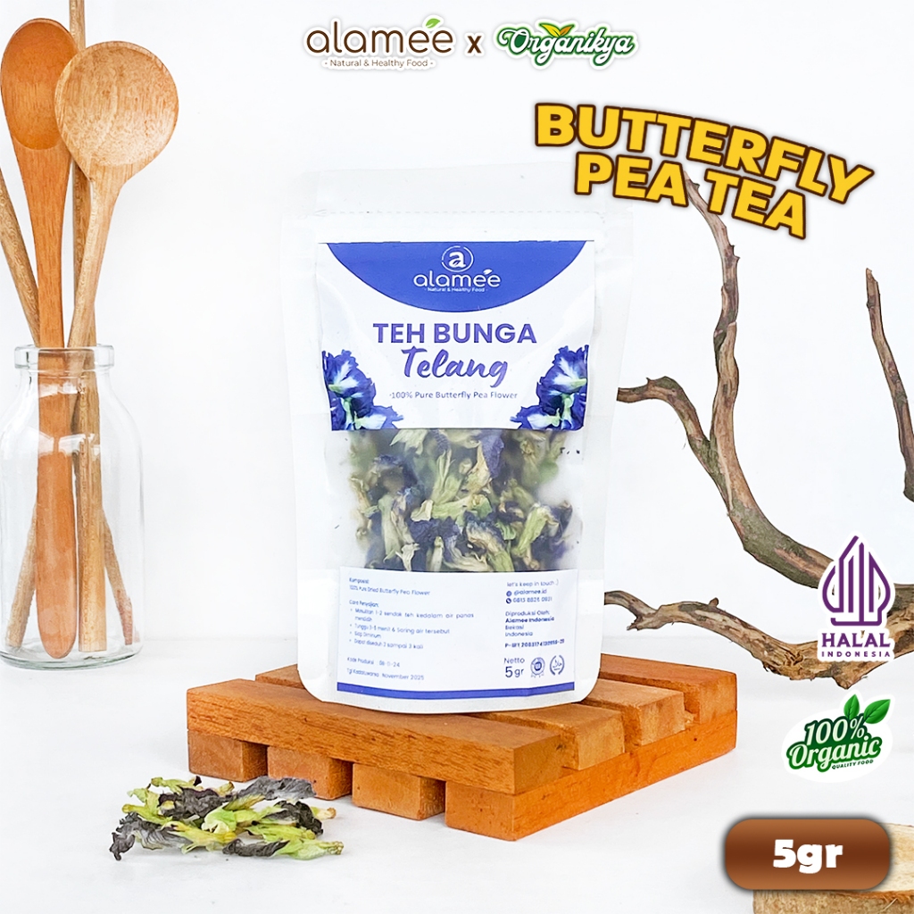 

Teh Bunga Telang Kering Butterfly Pea Tea Herbal Organik Alami 10 Gr organikya