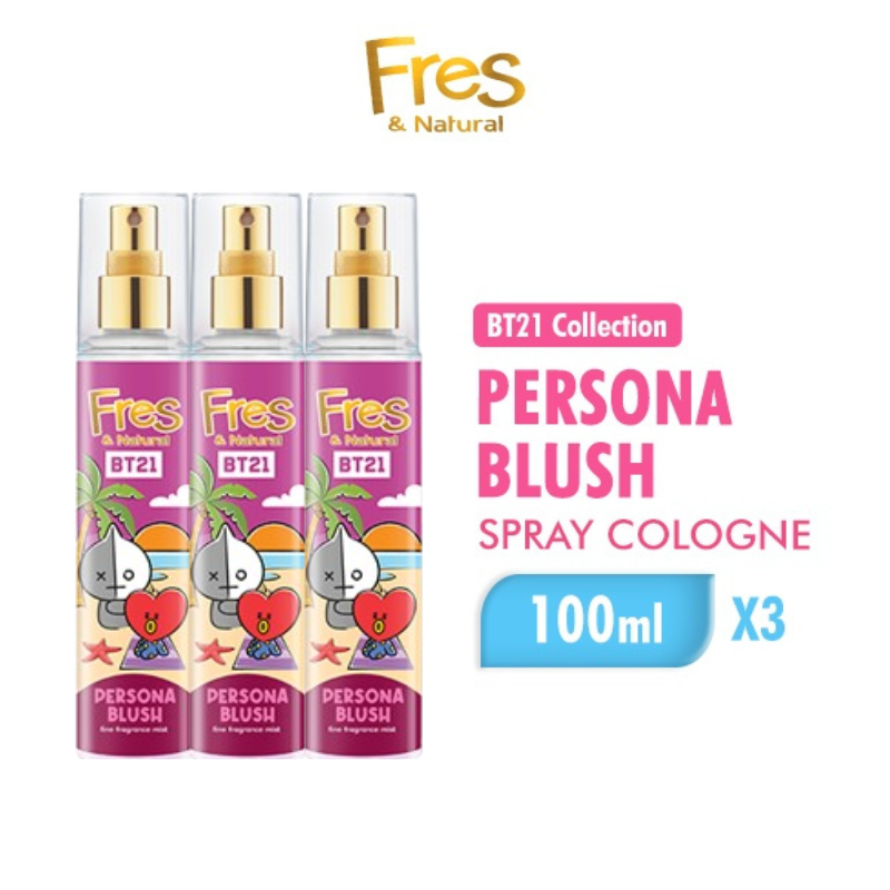 Fres & Natural Spray Cologne BT 21 Persona Blush Botol 100 ml x3