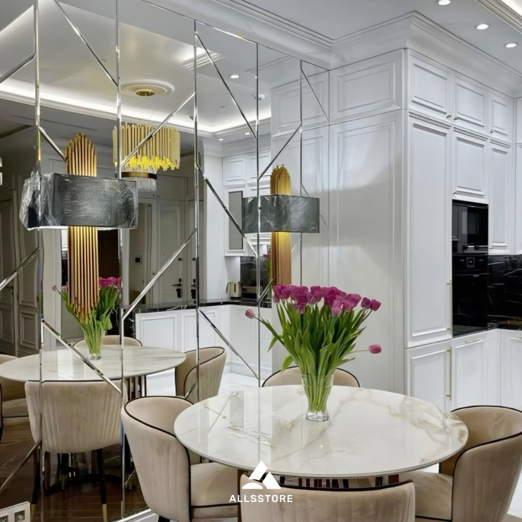 CUSTOM CERMIN DINDING BEVEL 5MM BAMBU ABSTRAK/CERMIN BEVEL/KACA BEVEL