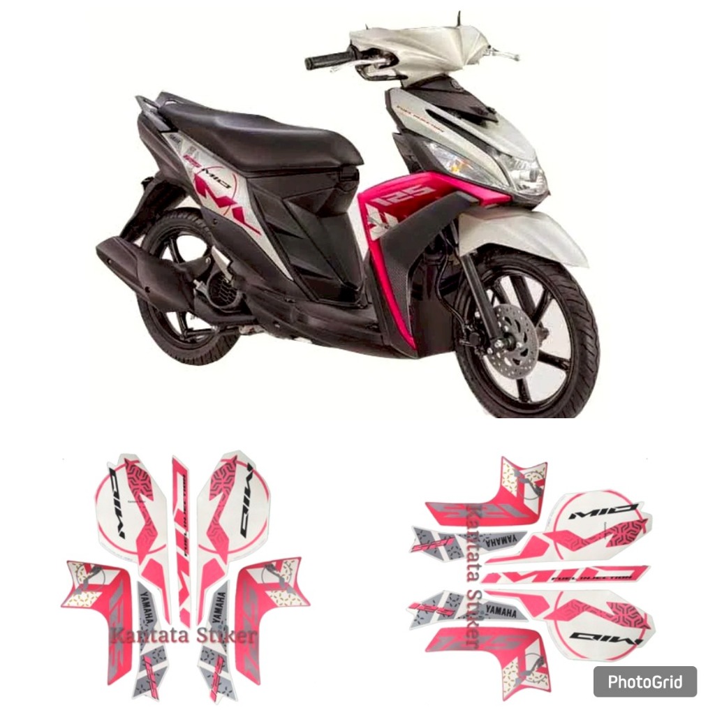STIKER STRIPING LIS LES BODY MOTOR YAMAHA MIO M3 2015 PINK STANDAR FULL SET