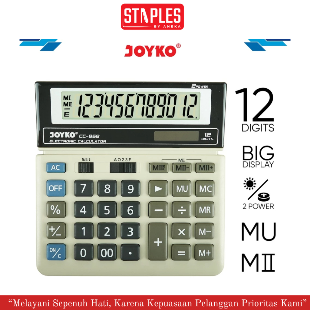 

Joyko Calculator Kalkulator CC-868 12 Digits
