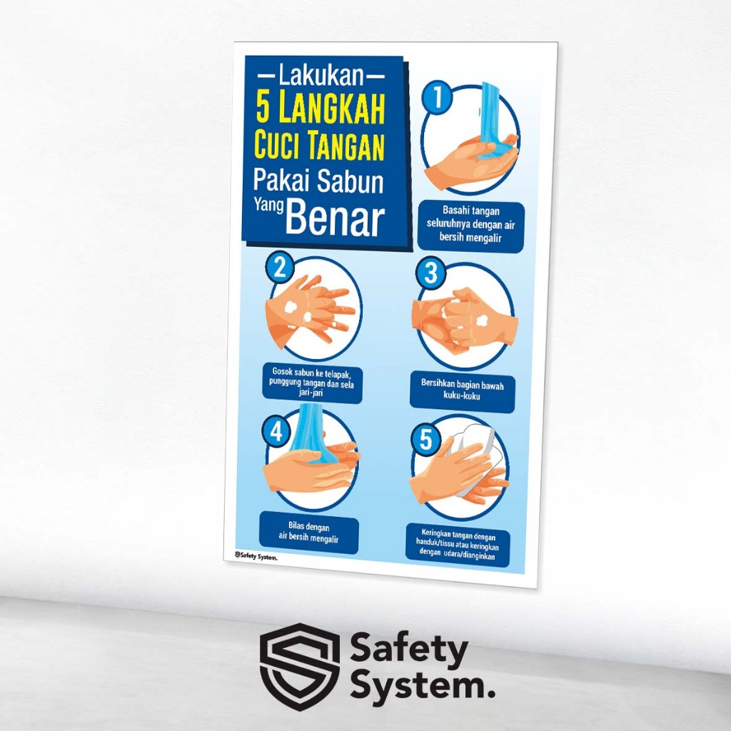 

Stiker Safety K3 5 Langkah Cara Mencuci Tangan dengan Sabun Sesuai Standar Kementrian Kesehatan KEMENKES dan WHO